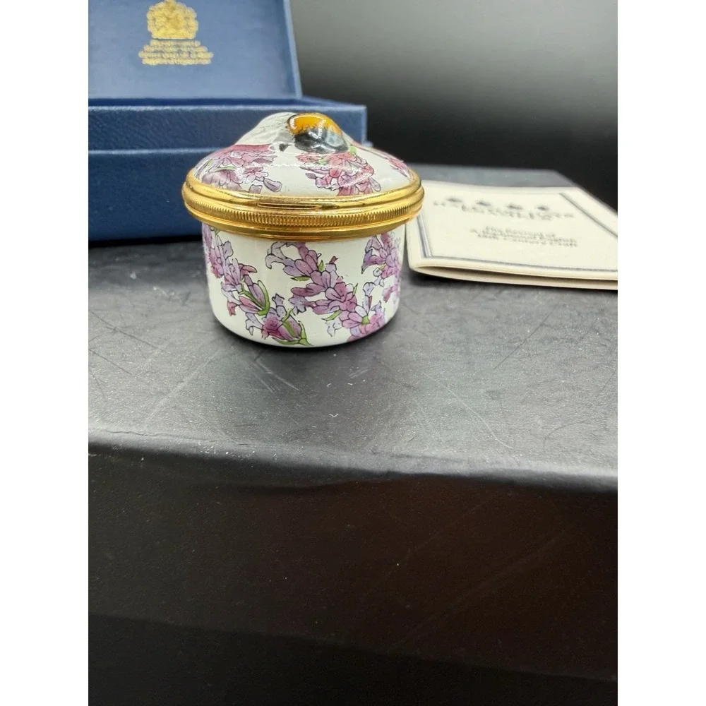 🐝✨ Halcyon Days Enamels 3D Bee Trinket Box – Vintage Collectible ✨🐝